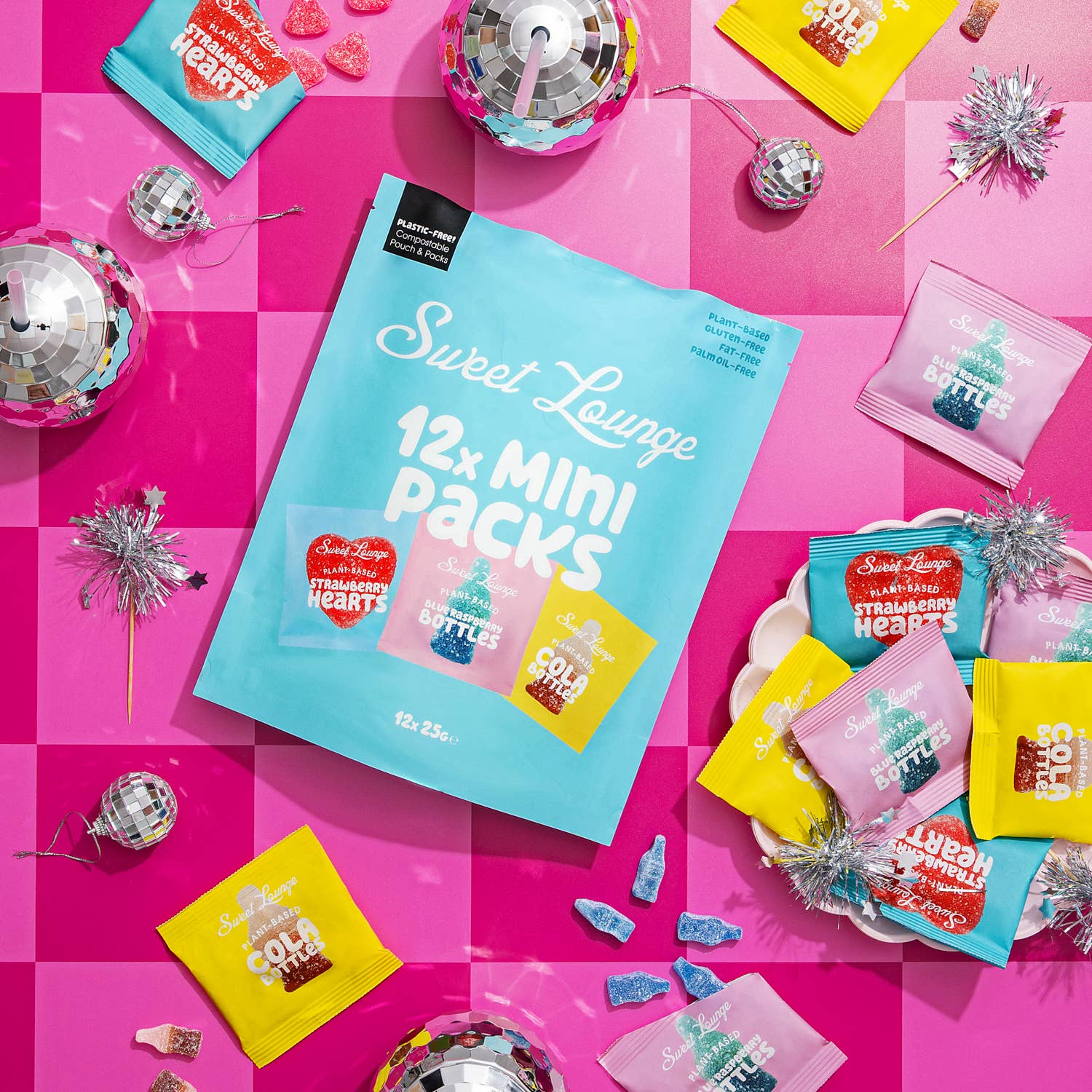 Sweet Lounge - Wholesale Gummy - Plant-Based Gummy Mix - 12x Mini Packs. Multipack Pouch1