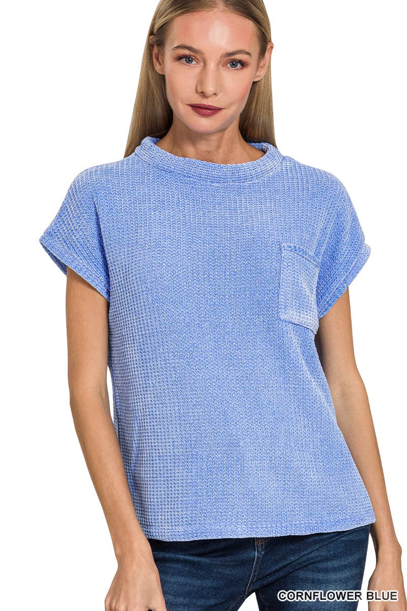 Vanilla Monkey – wholesale Tröjväst – Dam – Chenille Waffle kortärmad tröja5