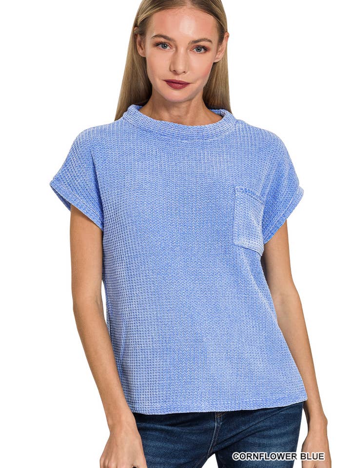 Vanilla Monkey - Wholesale Sweater Vest - Women's - Chenille Waffle Short Sleeve Sweater13