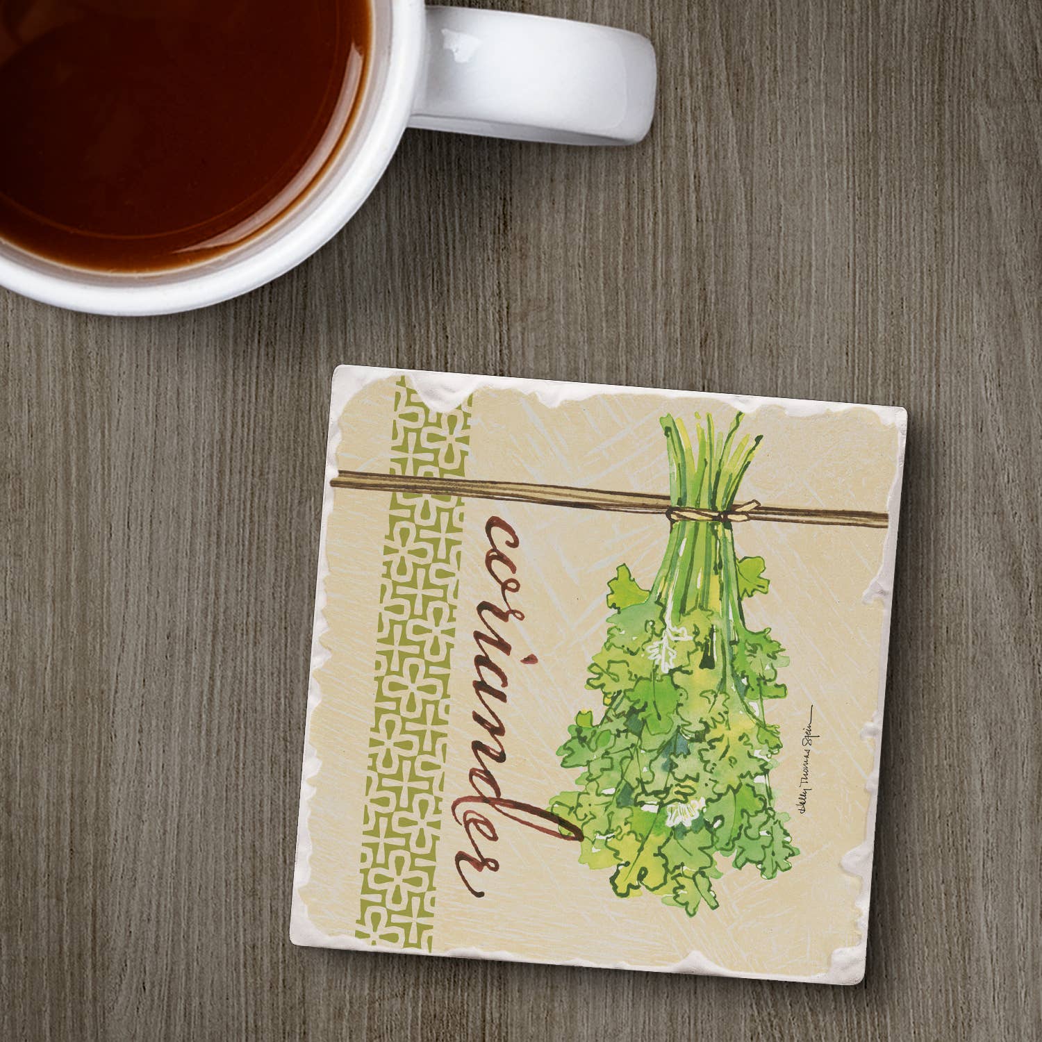 Conimar Promotions - Wholesale Coasters - "Coriander" Single Absorbent Tumbled Tile Coaster   4