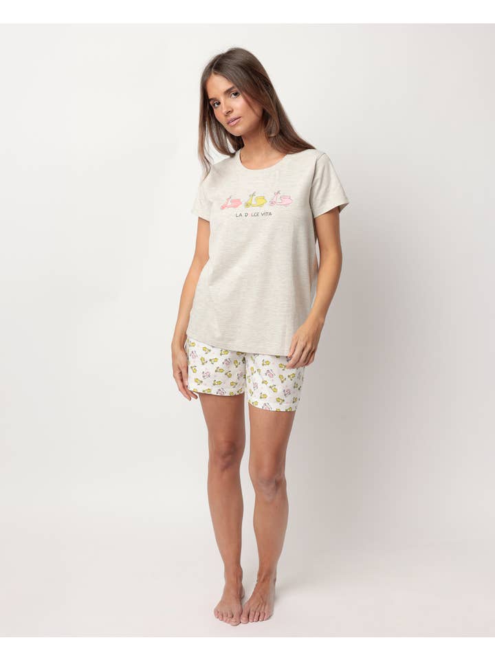 ADMAS - Wholesale Sleepwear Set - Women's - LA DOLCE VITA SHORT SLEEVES PYJAMAS