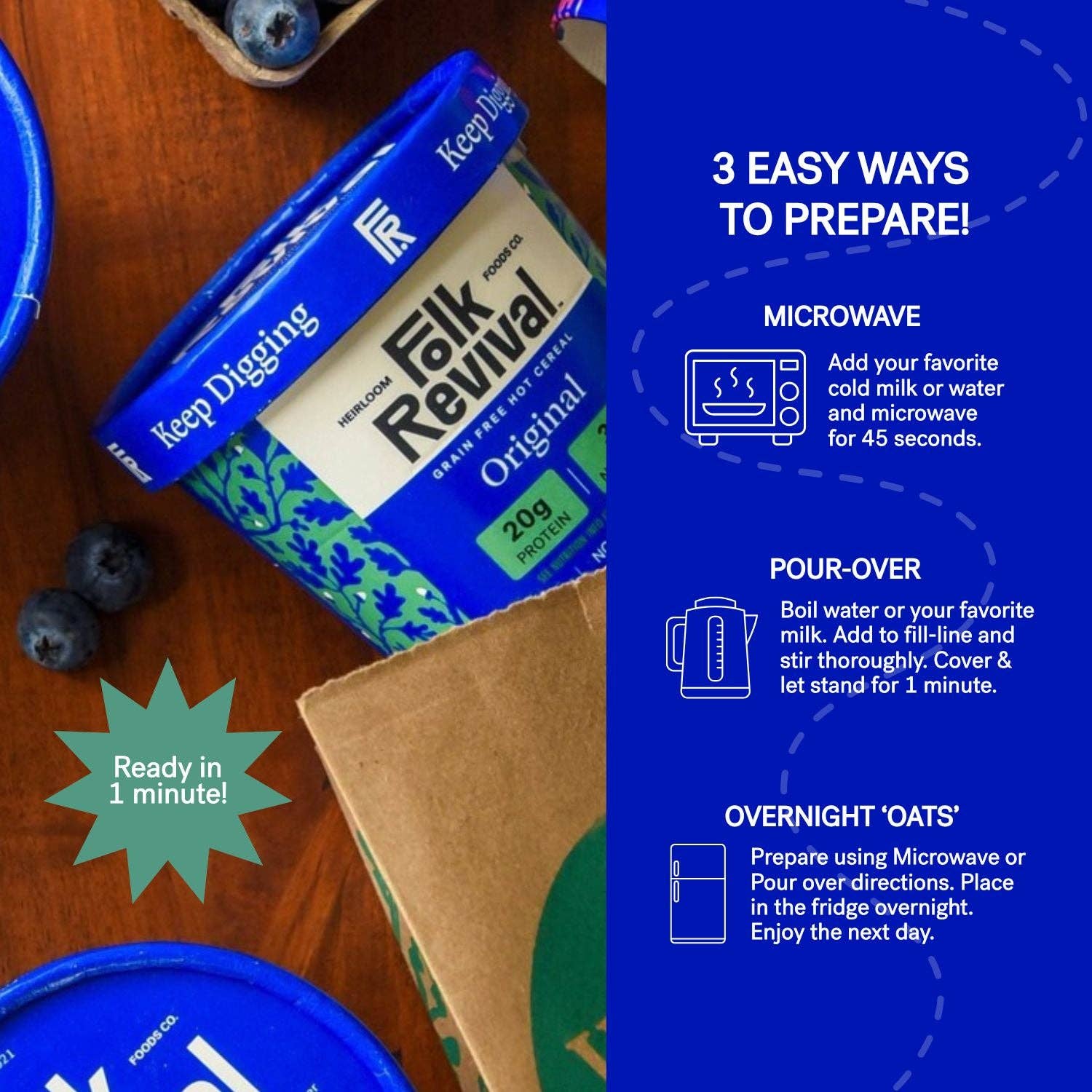 Folk Revival, LLC - Wholesale Breakfast Cereal - Original - Keto Instant 'Oatmeal'3