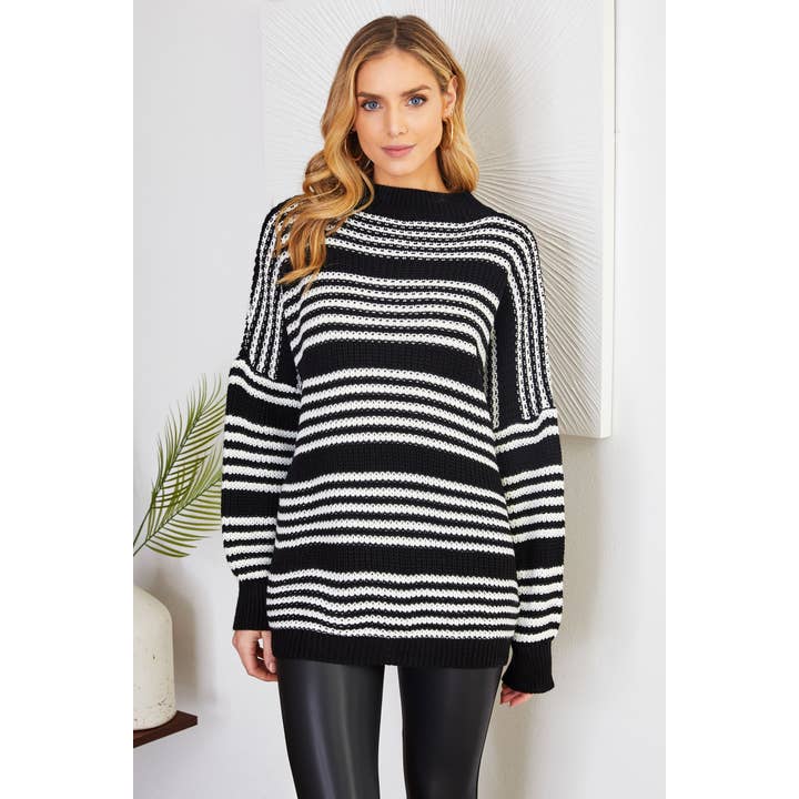 6596-STRIPE-BLACK/WHITE for wholesale by VENTI6