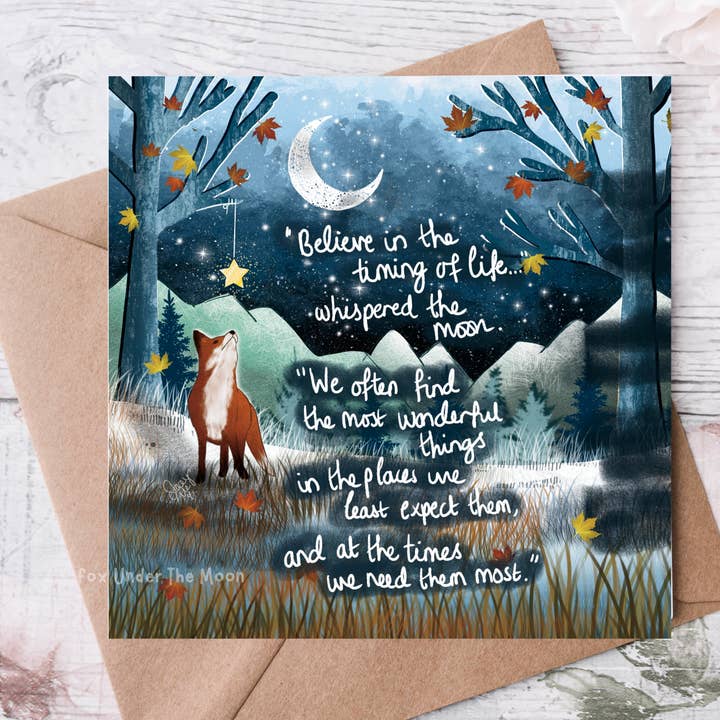 'Timing' - Greeting Card From Fox Under The Moon for wholesale by Fox Under The Moon