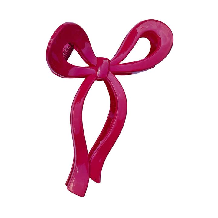 Deep Pink Bow Claw Clip for wholesale by Lady Eleanor & Co