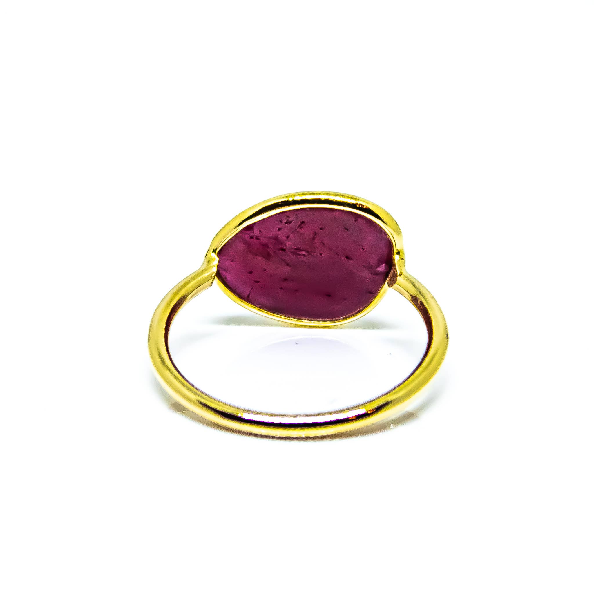 Quasar Gems USA - Wholesale Single Stone/Solitaire Ring - Ruby Abstract Ring Sterling Silver 18K Gold Micron 3