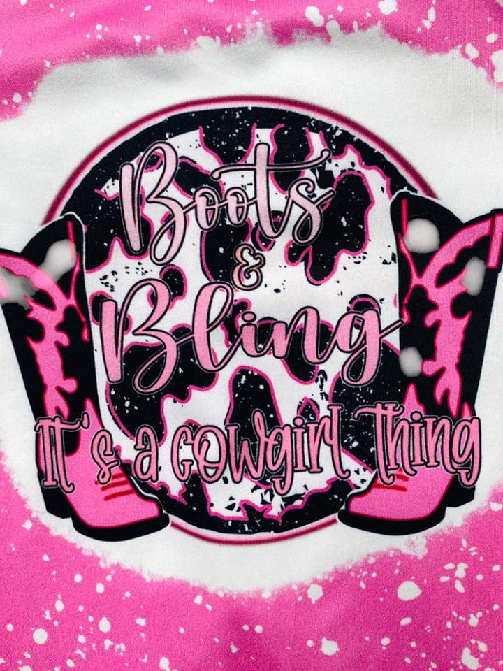 luluclothes - Wholesale Top & Leggings Set - Kids - Boots & Bling & It is a cowgirls thing pink top pant sets