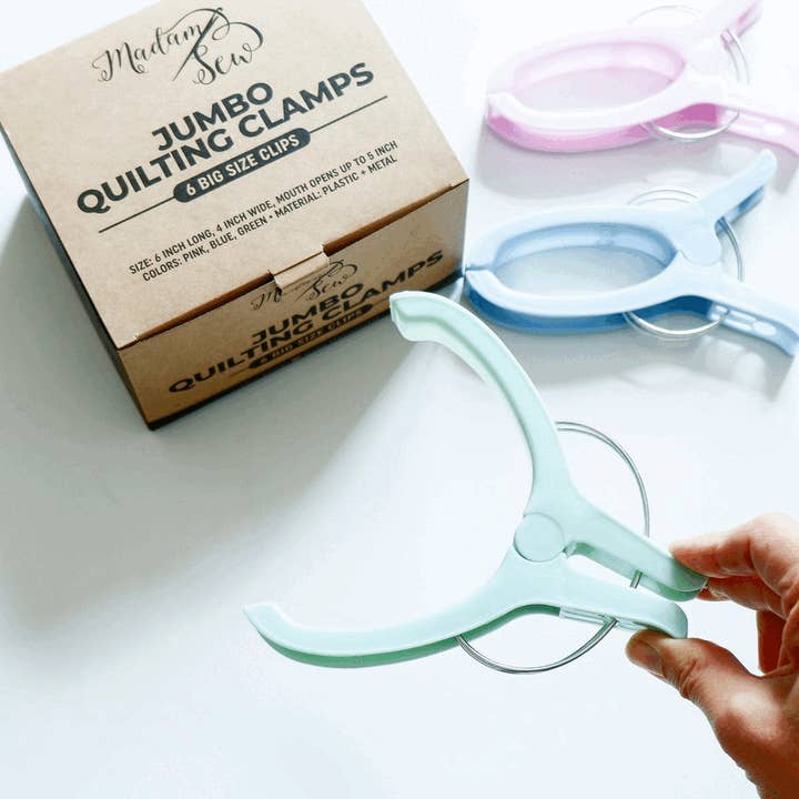 Madam Sew - Wholesale Craft Tool - Extra Large Jumbo Quilting Clamps - 6-Pack for Fabric and Cr