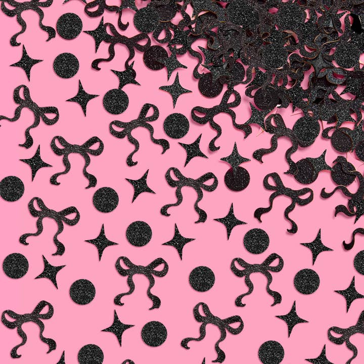 xo, Fetti - Wholesale Confetti - Black Bow Confetti| 200 pc, Birthday, Bach, Party1