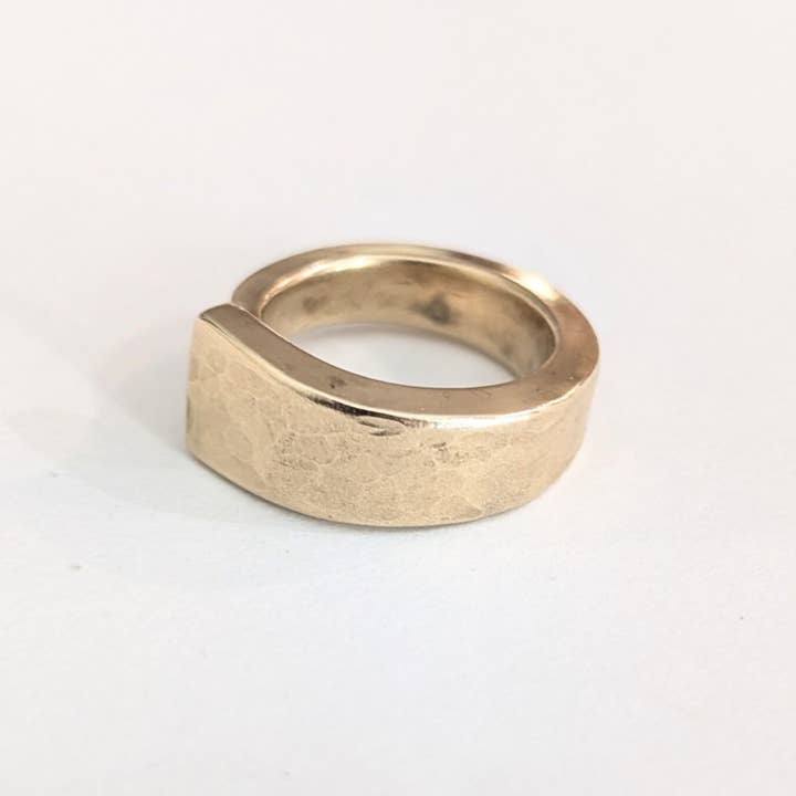 Lost & Forged - Wholesale Band/Stacked Ring - Gold Spoon Ring, Band Shape Ring, Bronze Silverware Jewelry