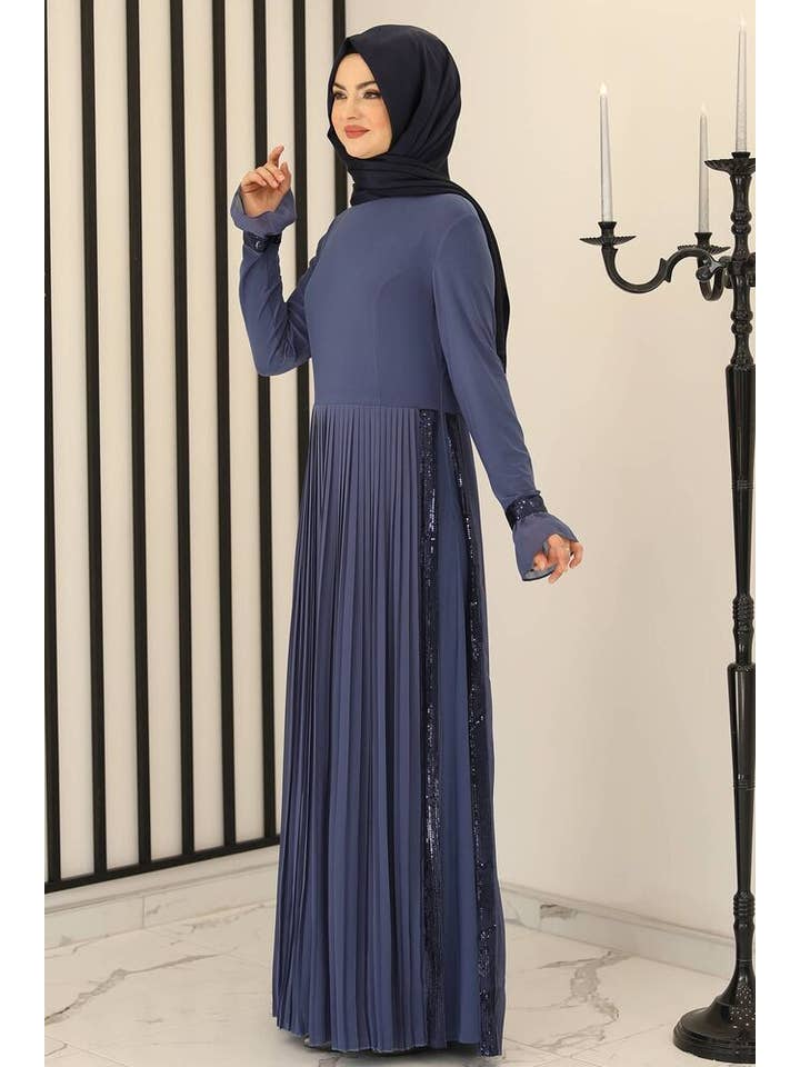 WENOR - Wholesale Dress - Women's - Maxi Dress Women's Hijab Evening Dress with Sequins Modest Abiye Abaya (EYLÜL)4