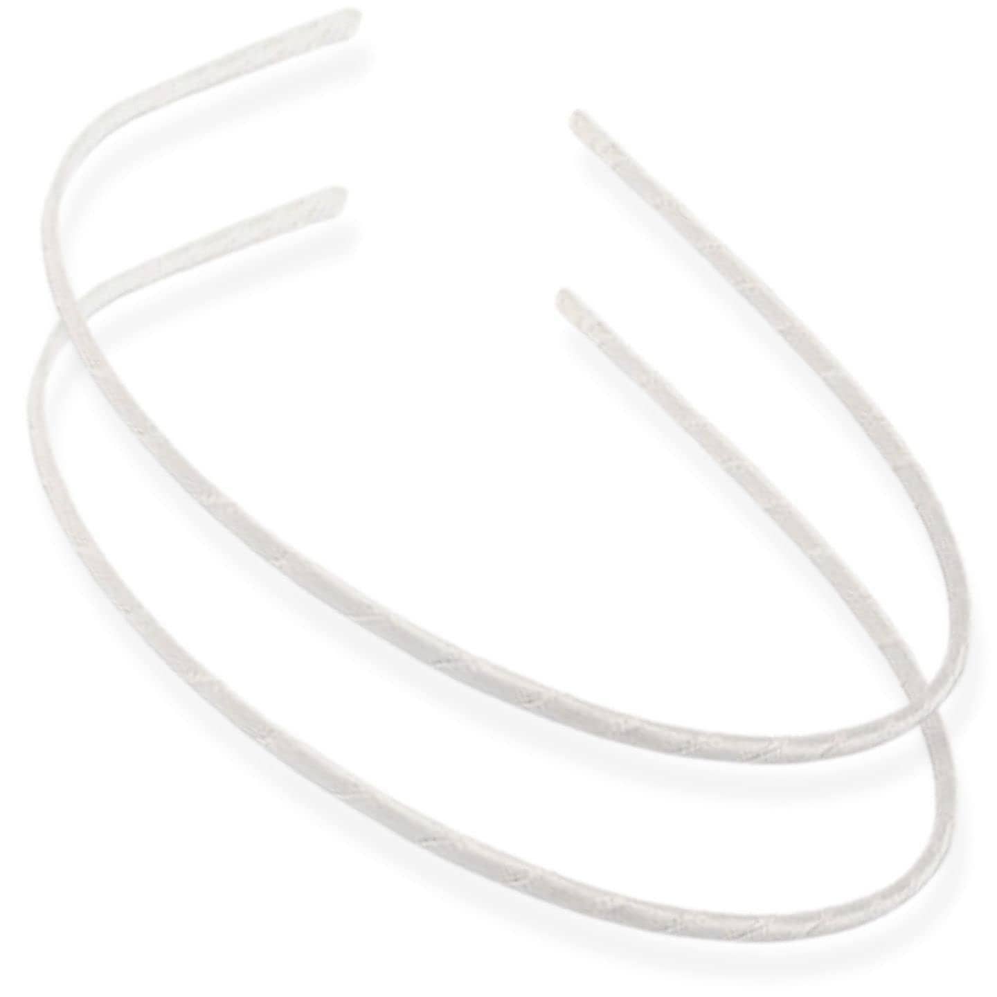 Topkids Accessories – wholesale Fashion headband – women's – 2pc Thin Satin Covered Metal Headbands Hair Bands Alice Bands Ribbon Wrapped Hairbands Head Bands Adult Women Girls Black White Pink Fuchsia14