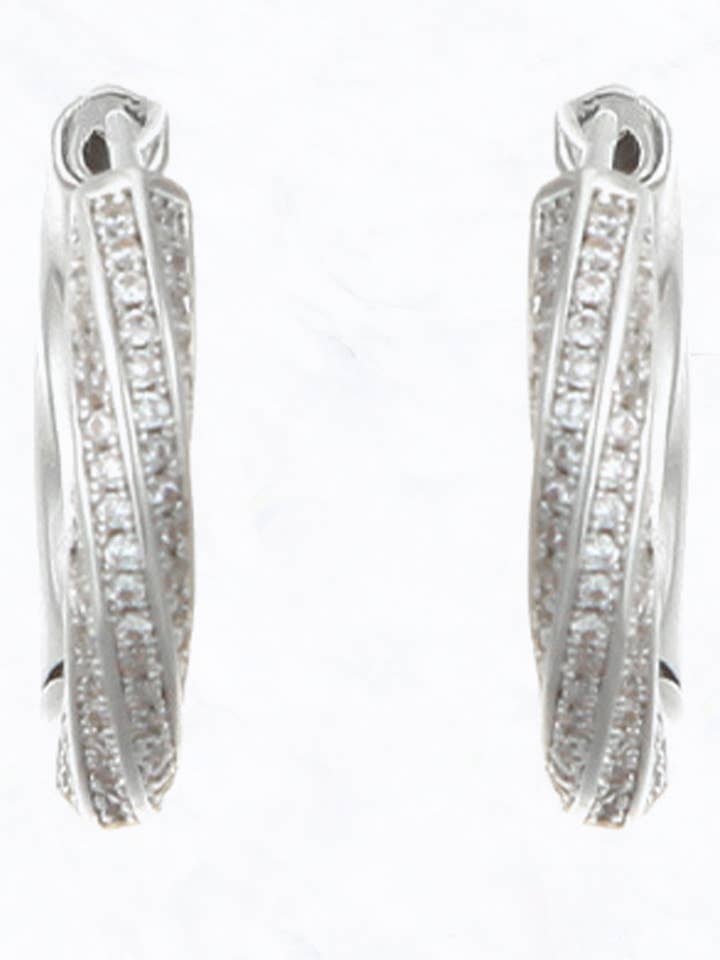 Orecchini a Cerchio Crystal Boucle per la vendita all'ingrosso da parte di Suzie Q USA