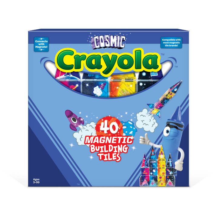 CreateOn - Wholesale Building Set - Kids - Crayola Cosmic Magnetic Tiles 40-Piece Set