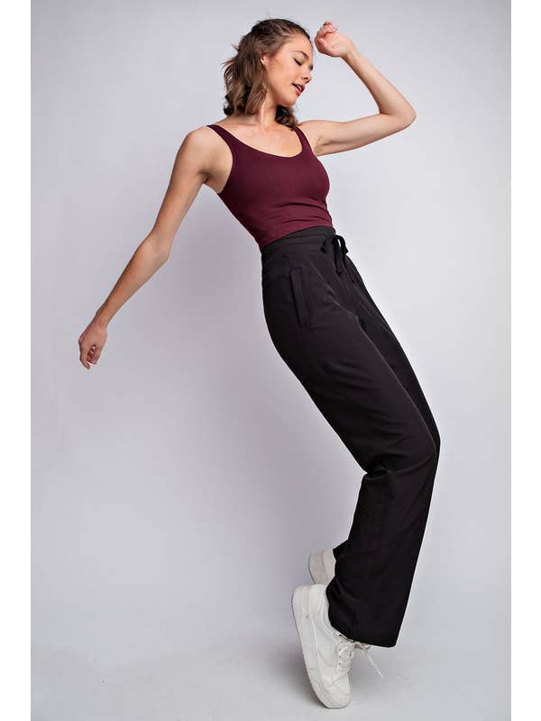 Sunday Morning - Wholesale Pants - Women's - P756237 MID RISE FULL LENGTH OXFORD ST WOVEN PANTS