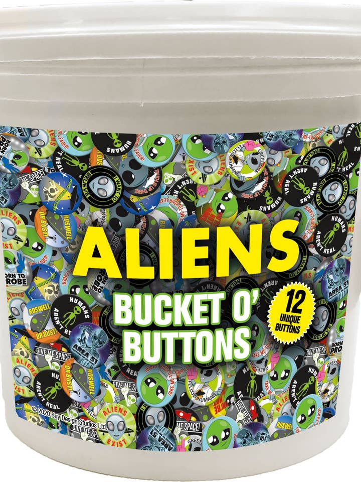 144 Unit Bucket o' Buttons - Aliens for wholesale by Great Stuff Novelties (GSN) by NMR Brands