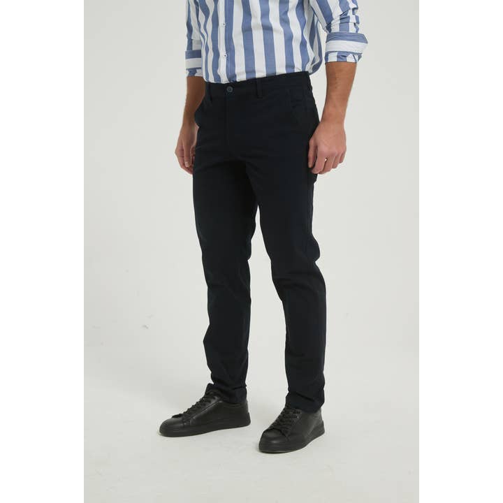 Chinobroek met stretch - Marineblauw voor wholesale door Yves Enzo