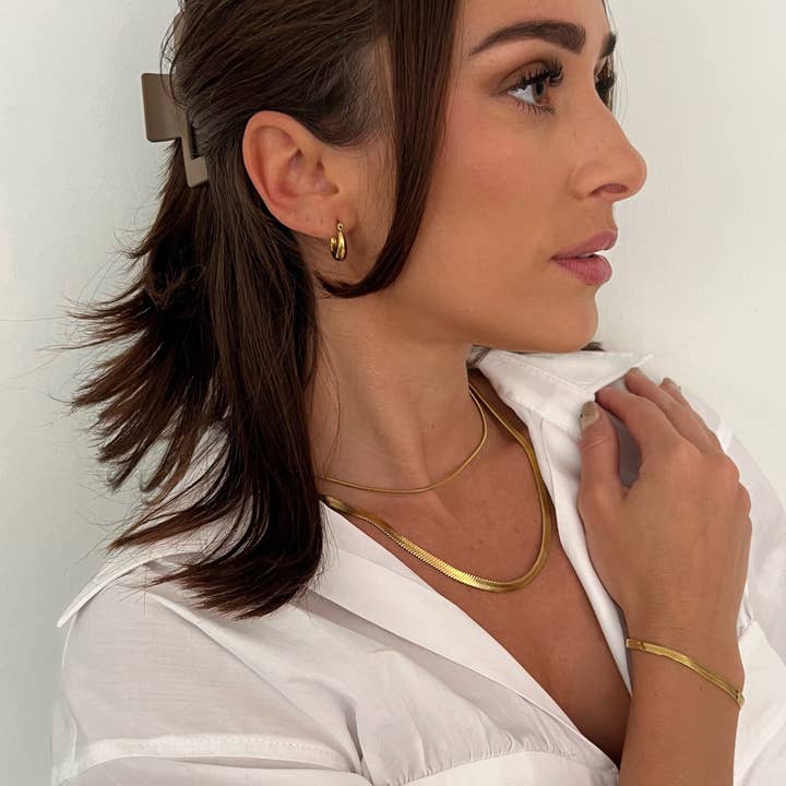 Ellie Vail Jewelry - Wholesale Link & Chain Bracelet - Ellie Vail - Nic Herringbone Chain Bracelet