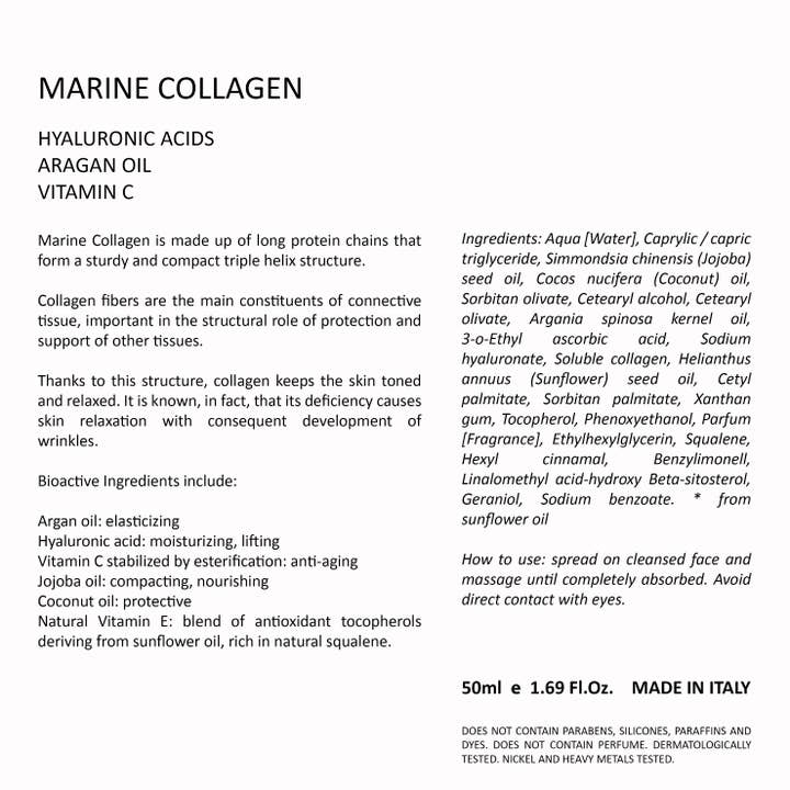 Cecere Monaco (Cecere Laboratories - Cecere Group)) - Vendita all'ingrosso Creme idratanti antietà - Crema al collagene marino Acido ialuronico Olio di Argan Vitamina C