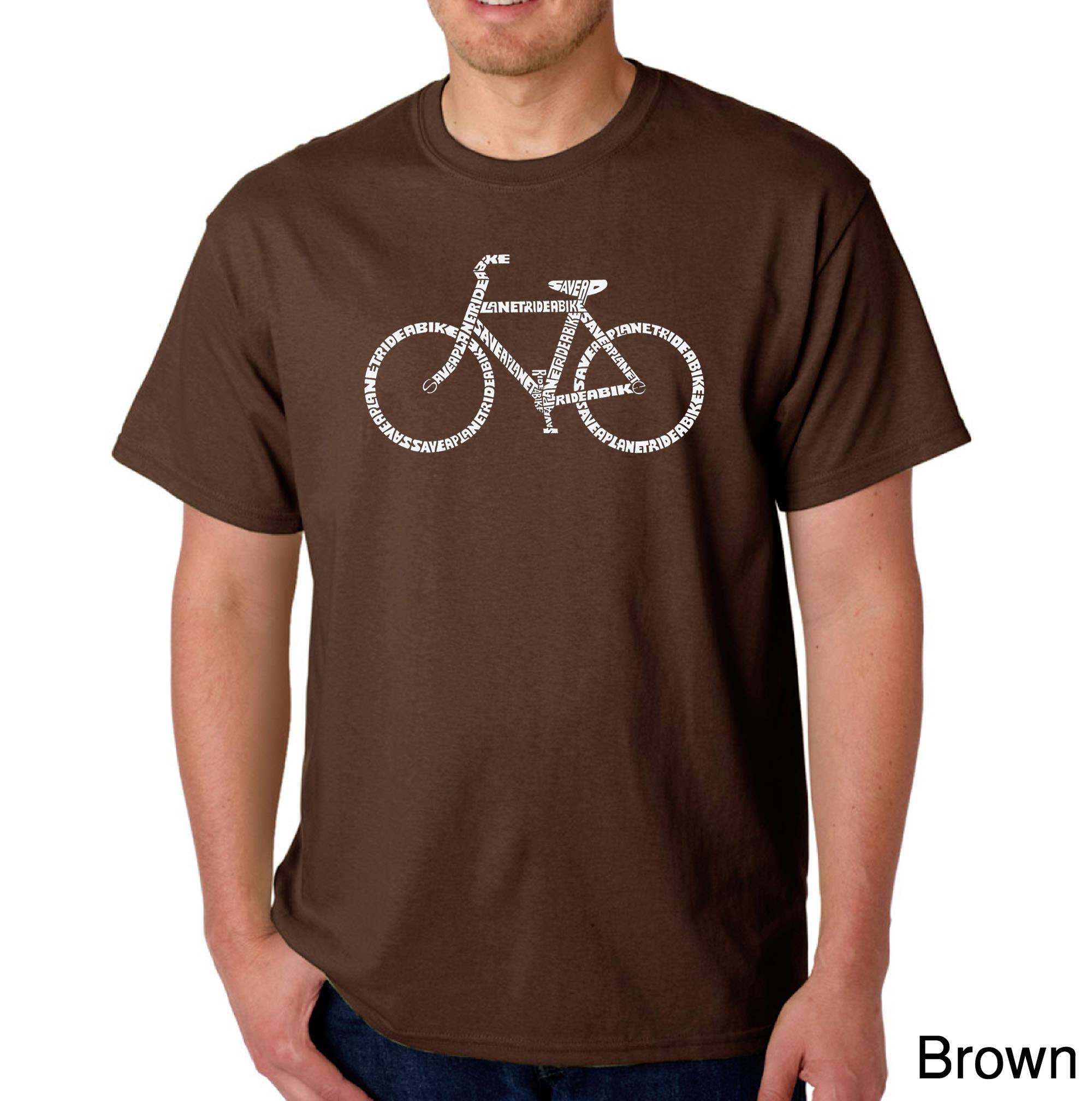 LA Pop Art - Wholesale Screen Printed T-Shirt - Men's - LA Pop Art Men's Word Art T-shirt - RIDE A BIKE3