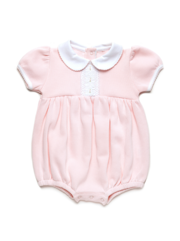 Lt Rosa/Bianco Pagliaccetto in Pima con Smock | Maglia Speciale | Rosa Bianco | Bambina in vendita all'ingrosso su Faire3