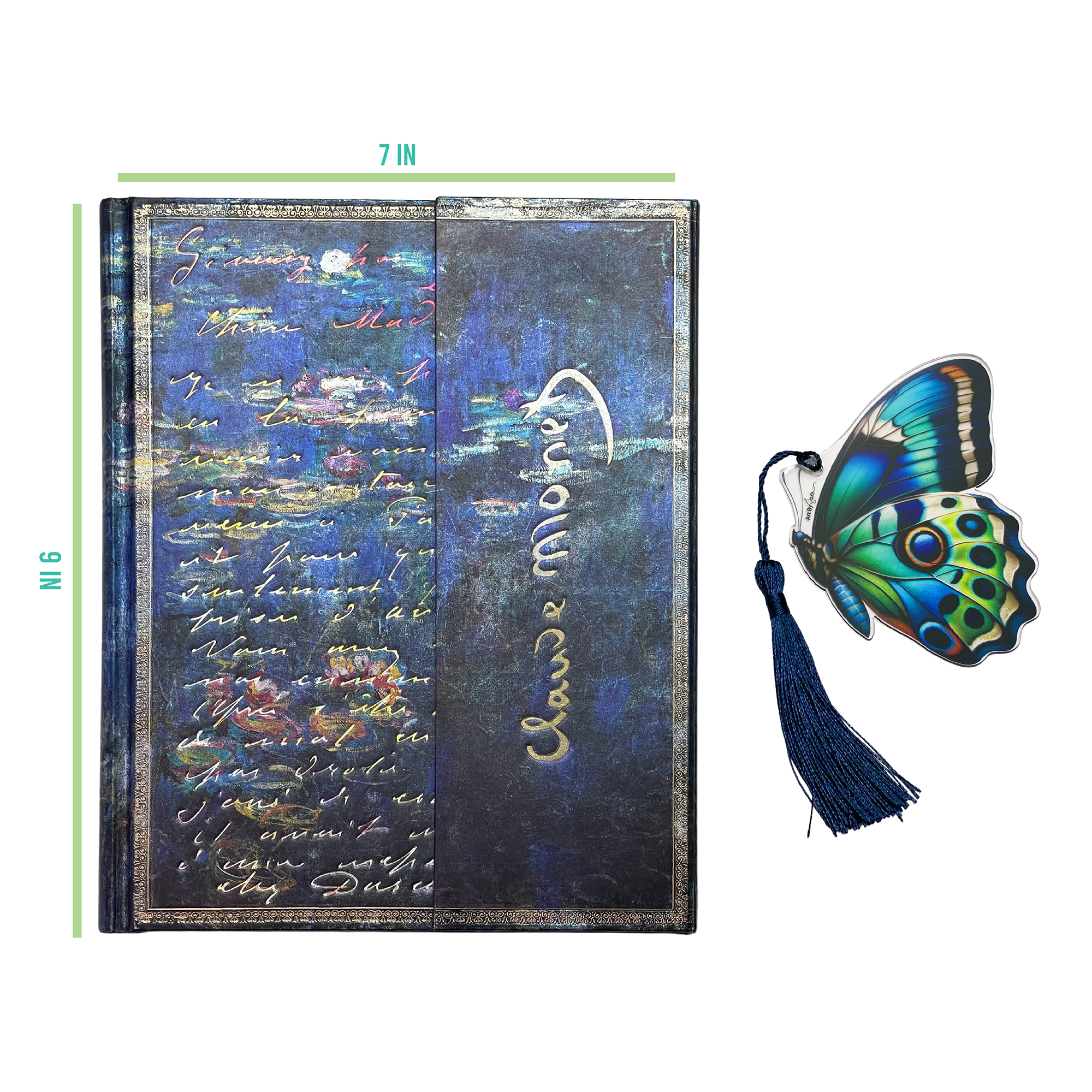 Lifeforce Glass, Inc. – Engroshandel Bogmærke – Akryl sommerfuglebogmærke med kvast, blå4