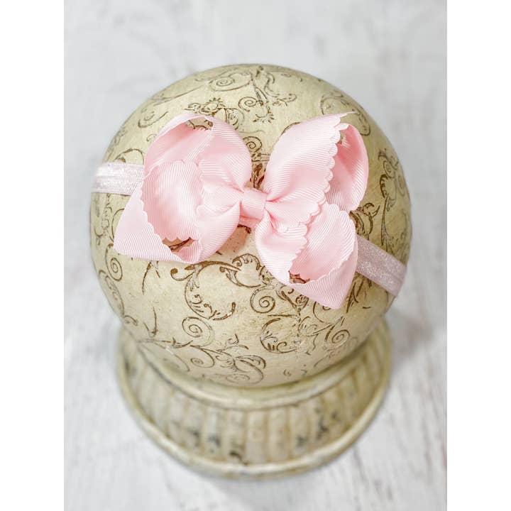 The Hair Bow Company - Wholesale Fashion Headband - Women's - Classic Scalloped Bow - Headband - 4.5"