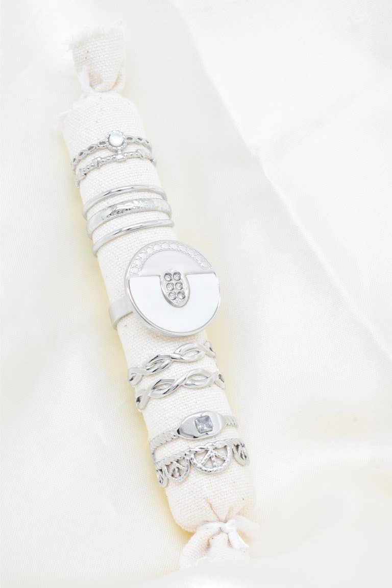 Kapyco - Wholesale Band/Stacked Ring - Set of 5 stainless steel rings - PR019BG-AR1