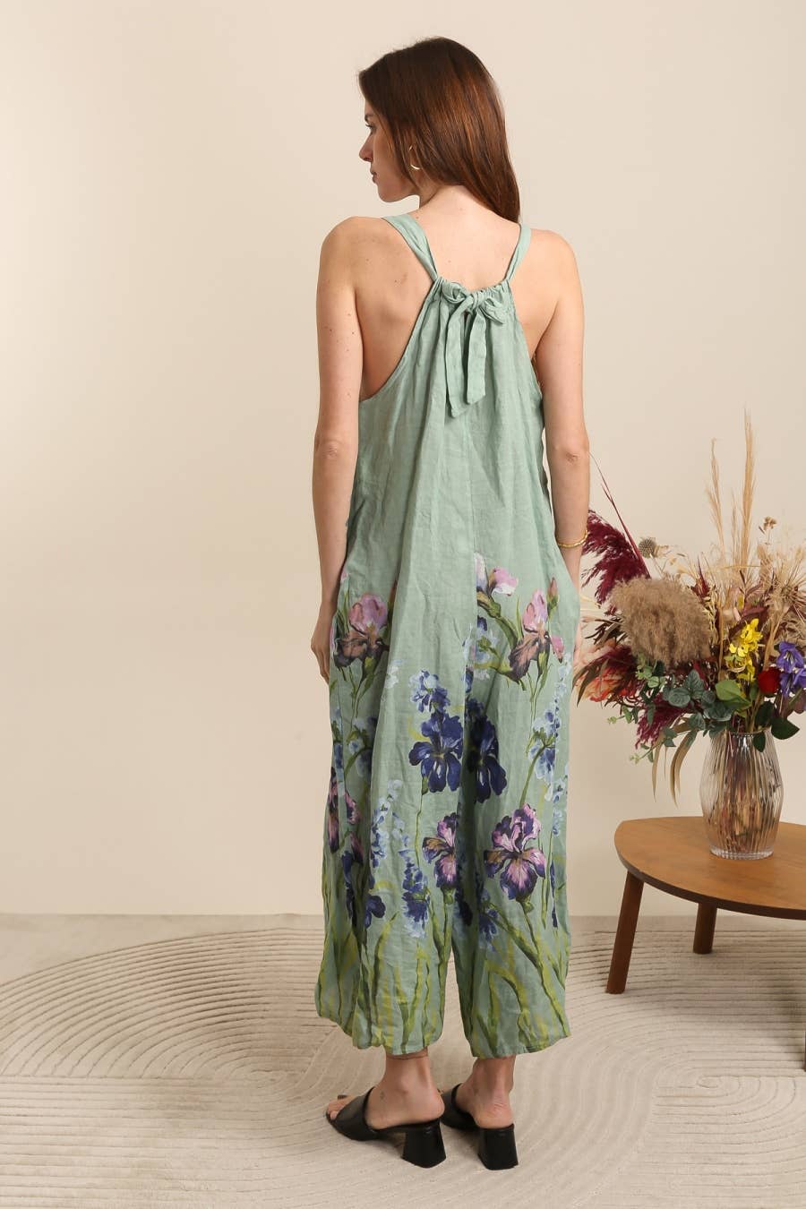 LÉA & LUC - Vente Combinaison – femme - combi  imprimé fleur en 100% lin REF. 386215