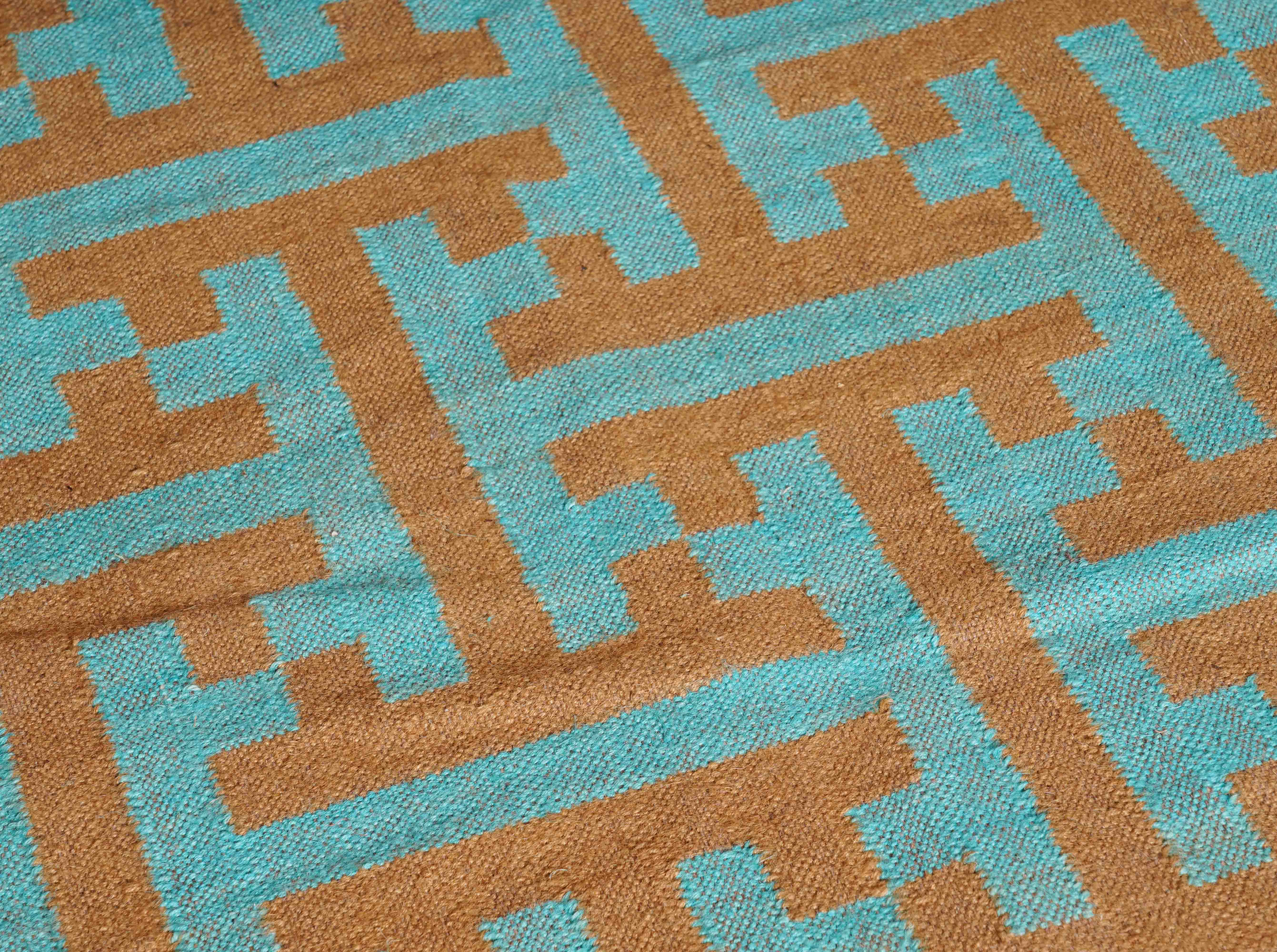 Chouhan Rugs - Wholesale Area Rug - Multicolor Handwoven Wool Jute Kilim Rug Vinatge Jute Rug 9