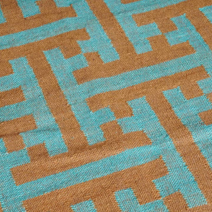 Chouhan Rugs - Wholesale Area Rug - Multicolor Handwoven Wool Jute Kilim Rug Vinatge Jute Rug 9