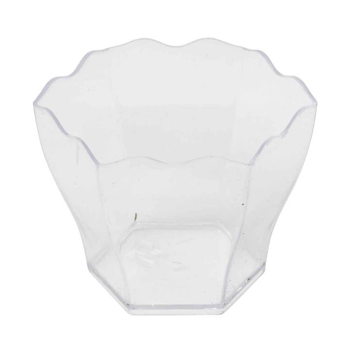 Plastic Mini Scalloped Bowl 3oz - Pack of 12 for wholesale by Portofino International Trading, USA
