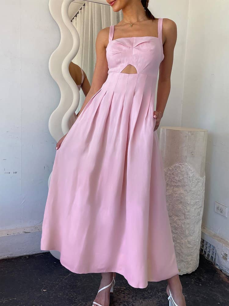 YNIQUE - Vendita all'ingrosso Vestito - Donna - Abito lungo estivo a balze fluido da donna senza maniche5