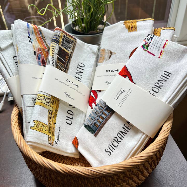 PriyaOriginalsArt - Wholesale Tea Towel - Sacramento Flour Sack Tea Towel6