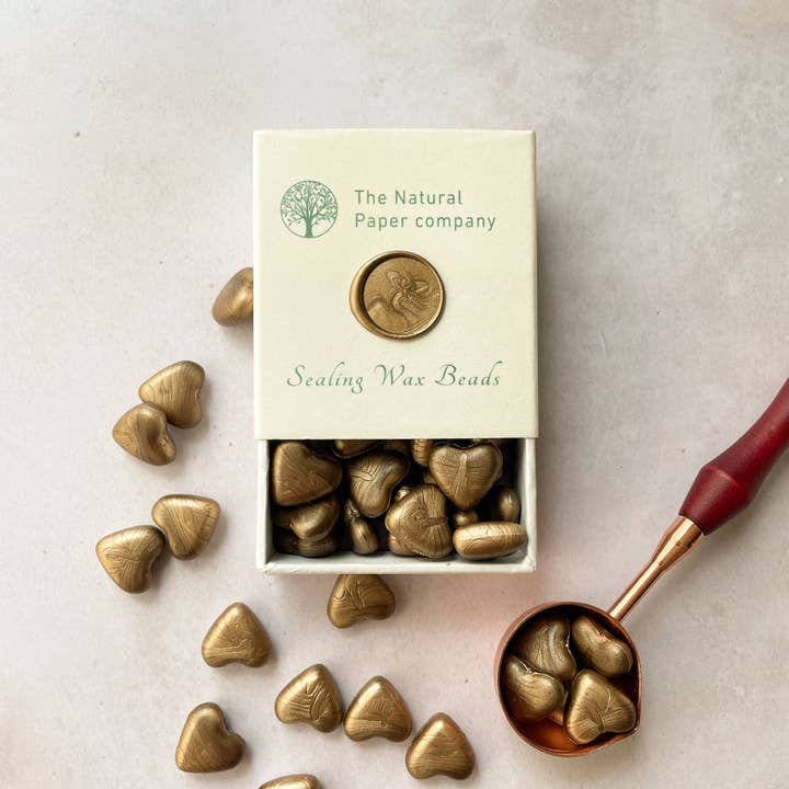 Warm Gold Sealing Wax Beads | Plastic Free Wax Seal Beads for wholesale by The Natural Paper Company