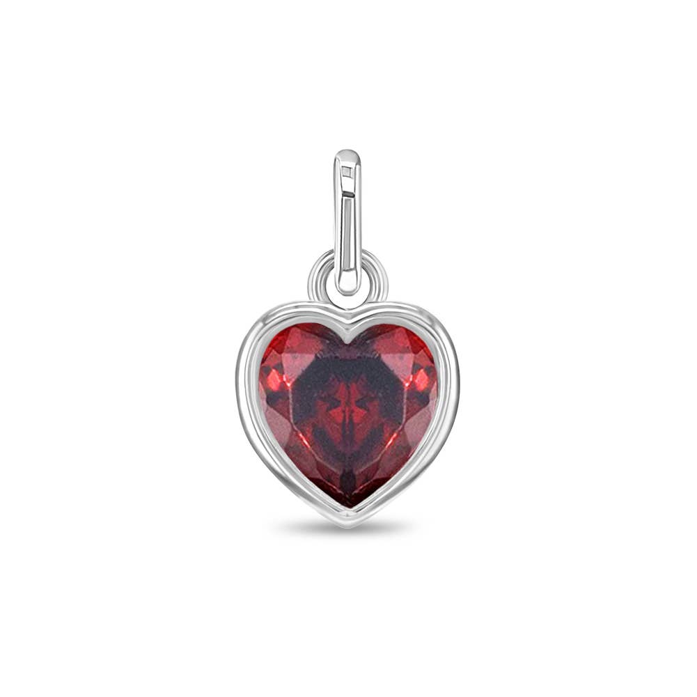 In Season Jewelry – wholesale Individual charm/pendant – Birthstone Heart Charm for Charm Bracelet - Sterling Silver3