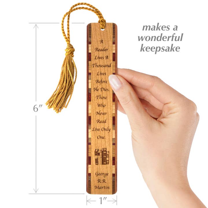 Mitercraft - Wholesale Bookmark - George R.R. Martin Living a Thousand Lives Quote Bookmark2