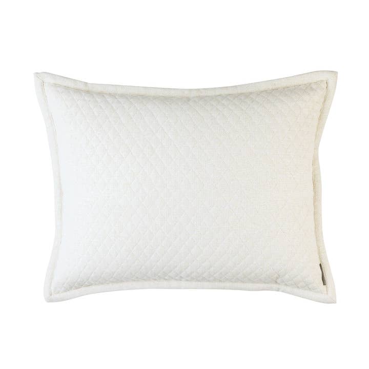 Laurie Quilted Standard Pillow Ivory Basketweave 20X26 for wholesale by Lili Alessandra