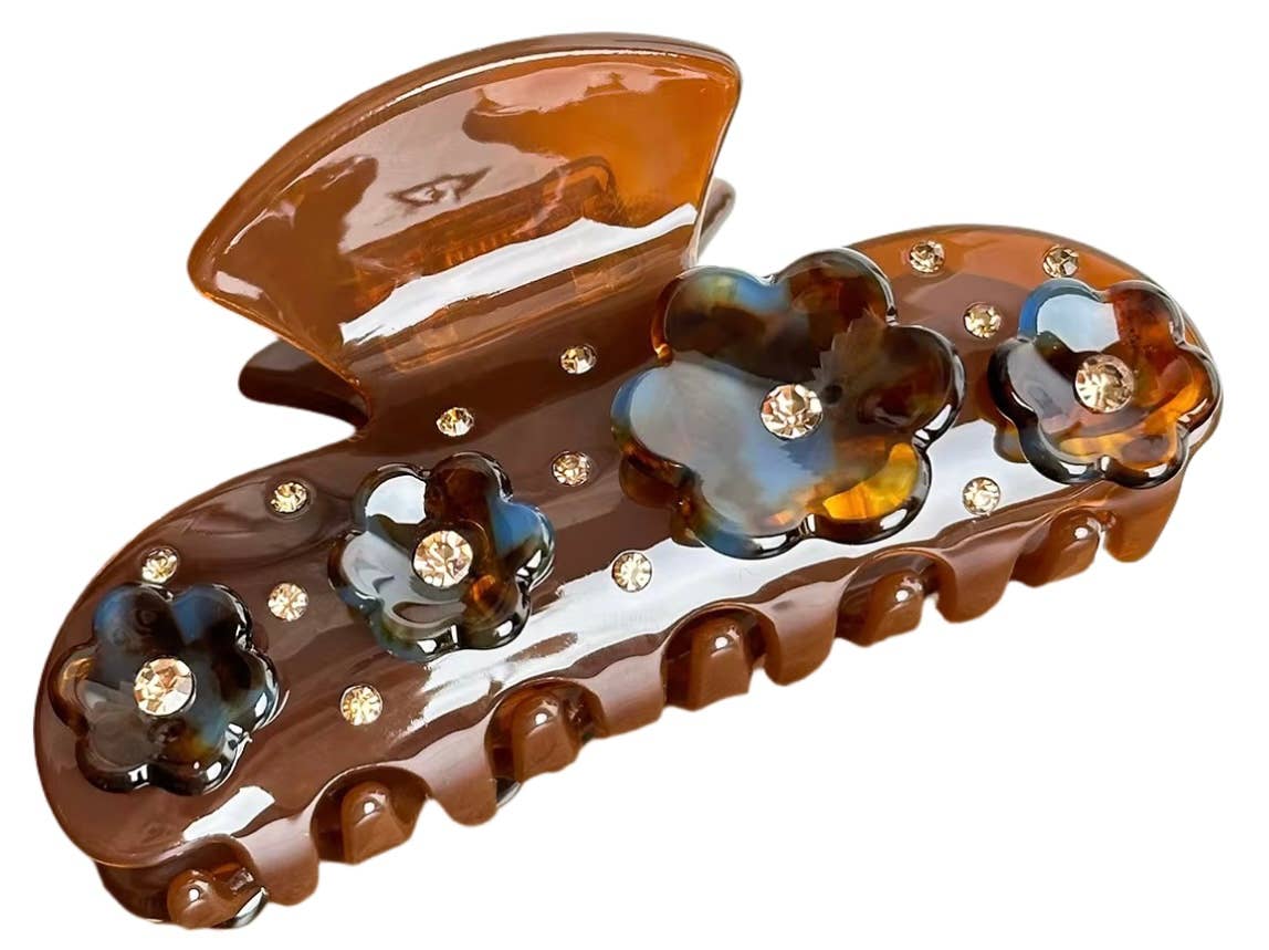 lil darlings inc - Wholesale Hair Clip - Kids - Chocolate, brown flower hair clip.0