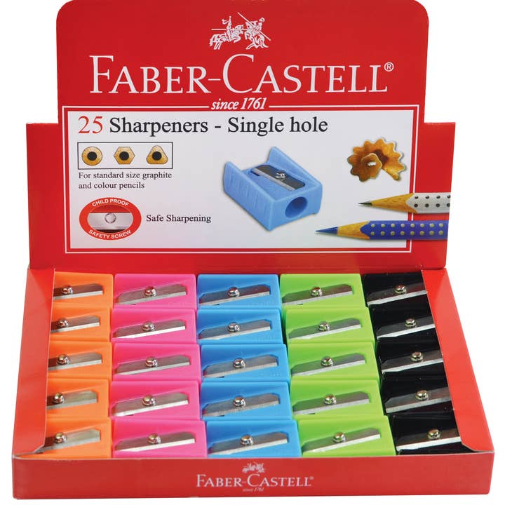 Faber-Castell / Creativity for Kids - Wholesale Pencil Sharpener - 25ct Single Hole Pencil Sharpener Display
