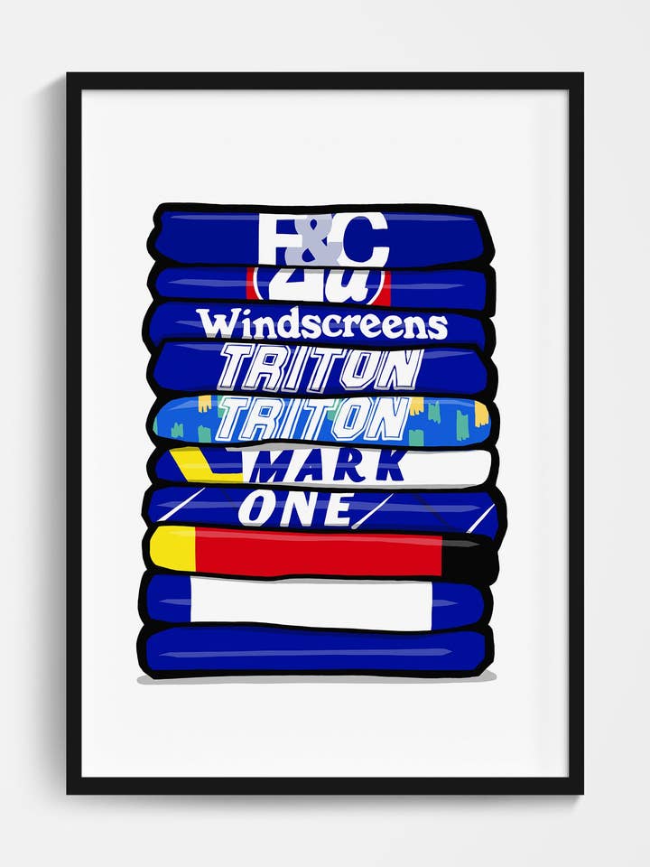 Birmingham Shirt Stack Print for wholesale by Football Devotion