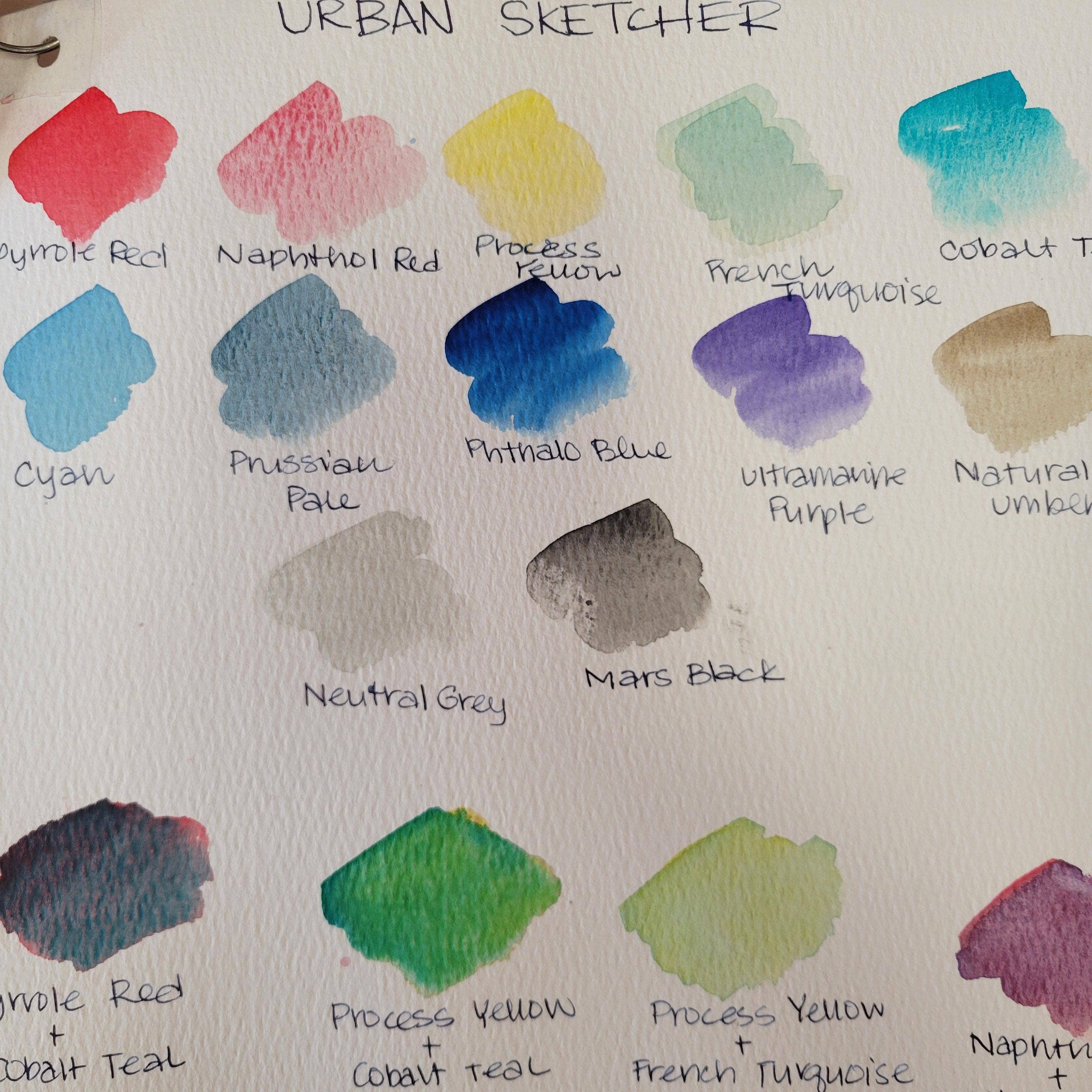 Push/Pull - Wholesale Watercolor Paint - Push/Pull Supplies - Urban Sketcher 12 Pan Watercolor Set2