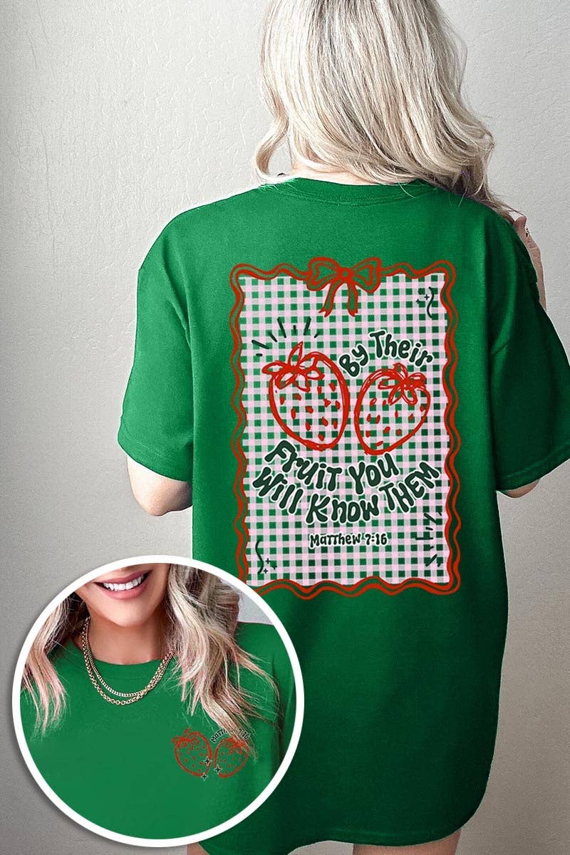 COLORBEAR - Vendita all'ingrosso Maglietta stampata - Donna - Maglietta in cotone pesante con grafica di fragole By their Fruit11