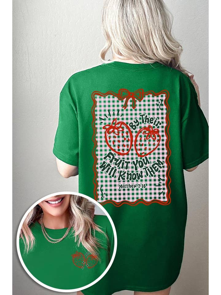 COLORBEAR - Vendita all'ingrosso Maglietta stampata - Donna - Maglietta in cotone pesante con grafica di fragole By their Fruit11