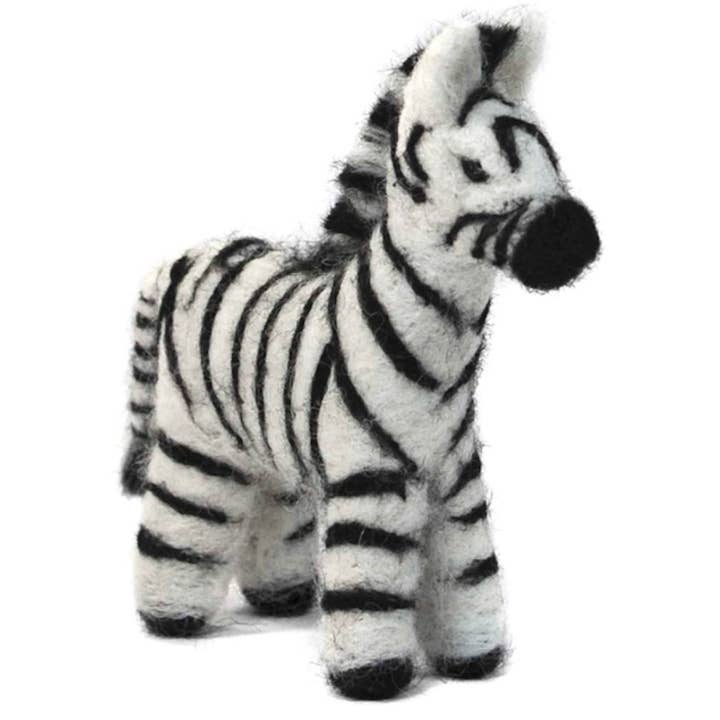 Zebra - Artisan Hand-Felted Alpaca Sculpture for wholesale by Lanart Alpaca