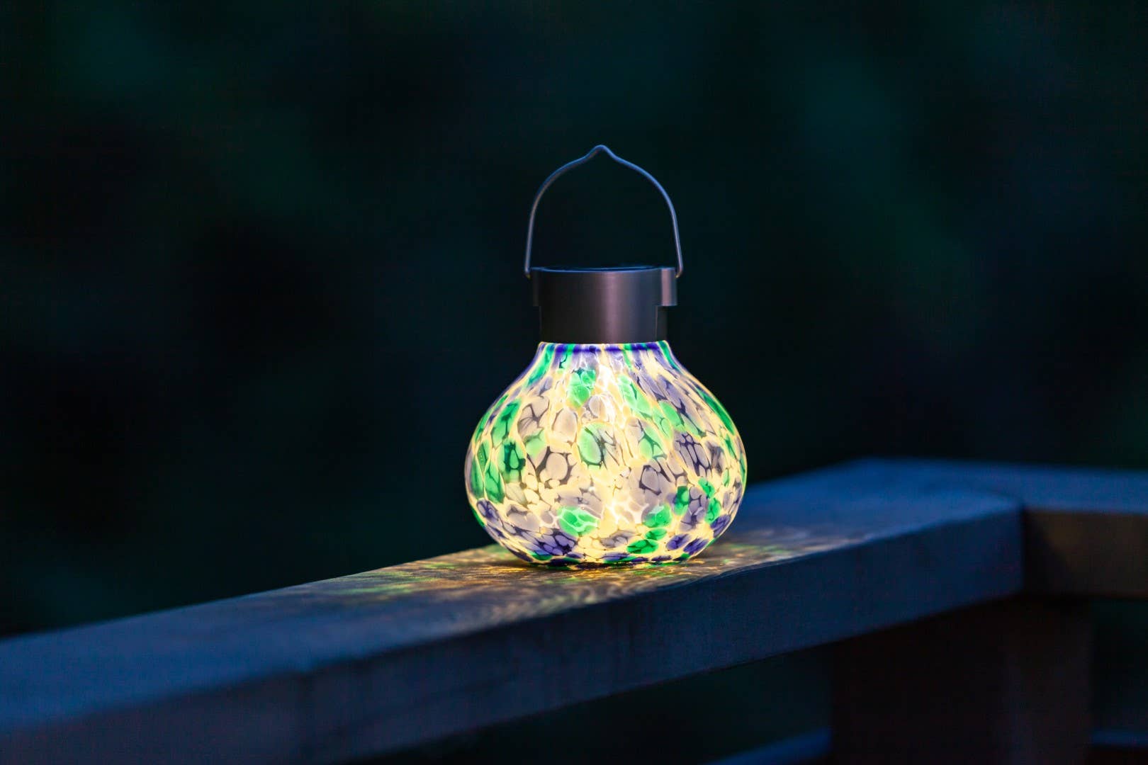 Allsop Home & Garden - Wholesale Outdoor/Lawn Light - Tea Lantern - 5" Glass Outdoor Solar Lantern - Tidal Blue5