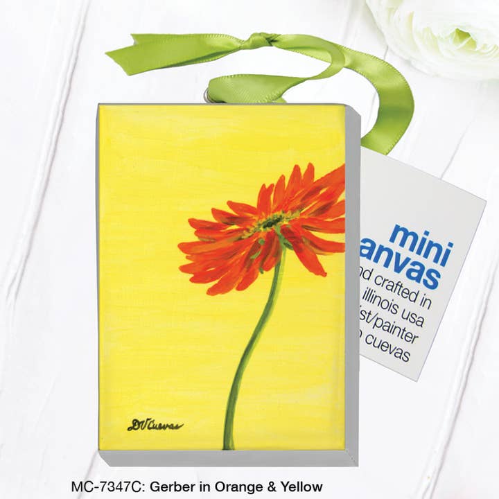 Gerber in Orange & Yellow, Mini Canvas (MC-7347C) for wholesale by Printed Canvas