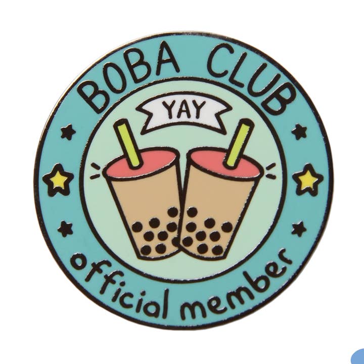 Boba Club Pin for wholesale by Snippet Studios