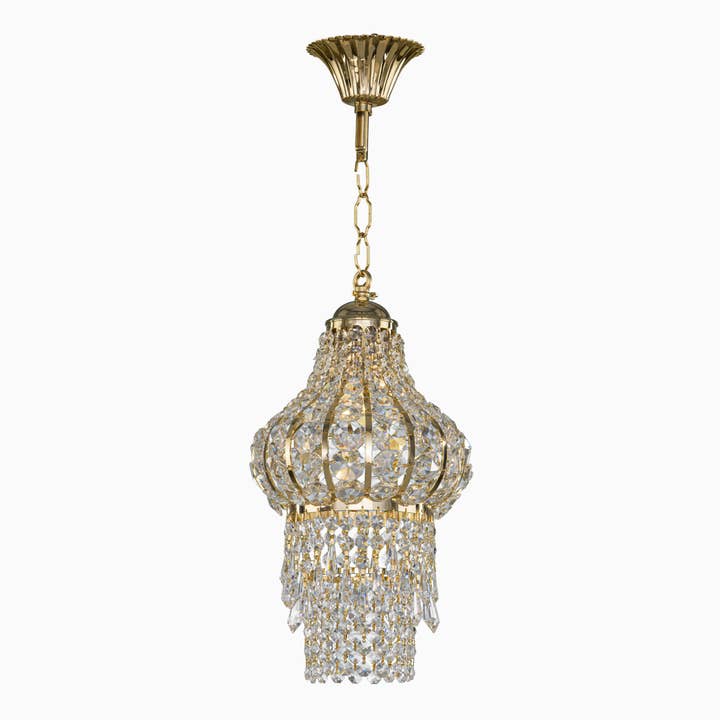 Empire 1-Light Gold Basket Pendant by Asfour® for wholesale by ChandelierParts
