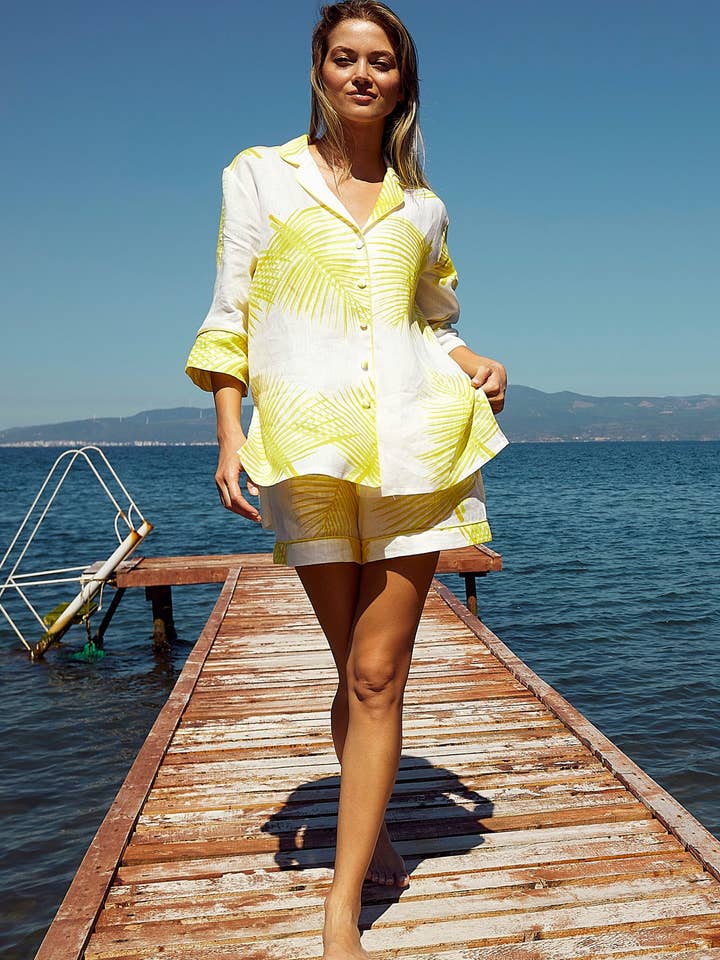 Calção Ribbed Purity - Amarelo por atacado de The Beach